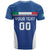 Custom Italy Football T Shirt Italy Flag Pattern On Blue