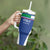 Custom Italy Football Tumbler With Handle Italy Flag Pattern On Blue