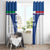 Custom Italy Football Window Curtain Italy Flag Pattern On Blue - Wonder Print Shop