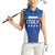 Custom Italy Football Women Sleeveless Polo Shirt Italy Flag Pattern On Blue