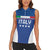 Custom Italy Football Women Sleeveless Polo Shirt Italy Flag Pattern On Blue