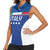 Custom Italy Football Women Sleeveless Polo Shirt Italy Flag Pattern On Blue