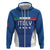 Custom Italy Football Zip Hoodie Italy Flag Pattern On Blue