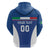 Custom Italy Football Zip Hoodie Italy Flag Pattern On Blue