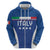 Custom Italy Football Zip Hoodie Italy Flag Pattern On Blue