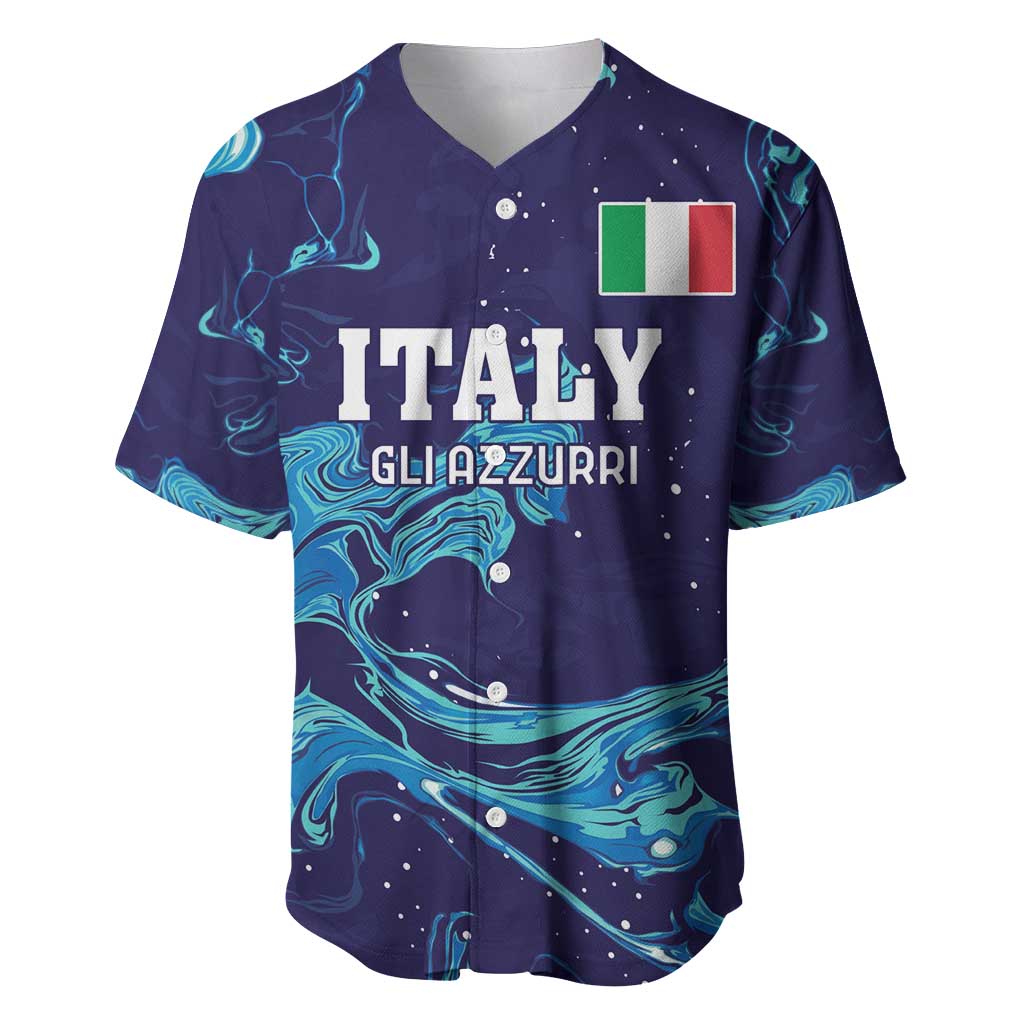 Custom Italy Rugby Baseball Jersey Gli Azzurri Flame Pattern - Wonder Print Shop