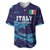 Custom Italy Rugby Baseball Jersey Gli Azzurri Flame Pattern - Wonder Print Shop