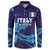 Custom Italy Rugby Button Sweatshirt Gli Azzurri Flame Pattern - Wonder Print Shop