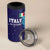 Custom Italy Rugby 4 in 1 Can Cooler Tumbler Gli Azzurri Flame Pattern