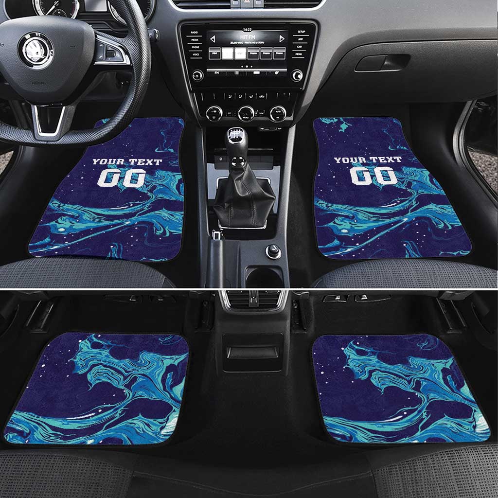 Custom Italy Rugby Car Mats Gli Azzurri Flame Pattern - Wonder Print Shop