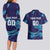 Custom Italy Rugby Couples Matching Long Sleeve Bodycon Dress and Hawaiian Shirt Gli Azzurri Flame Pattern