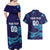 Custom Italy Rugby Couples Matching Off Shoulder Maxi Dress and Hawaiian Shirt Gli Azzurri Flame Pattern