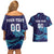 Custom Italy Rugby Couples Matching Off Shoulder Short Dress and Hawaiian Shirt Gli Azzurri Flame Pattern