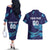 Custom Italy Rugby Couples Matching Off The Shoulder Long Sleeve Dress and Hawaiian Shirt Gli Azzurri Flame Pattern