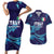 Custom Italy Rugby Couples Matching Short Sleeve Bodycon Dress and Hawaiian Shirt Gli Azzurri Flame Pattern