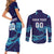 Custom Italy Rugby Couples Matching Short Sleeve Bodycon Dress and Long Sleeve Button Shirt Gli Azzurri Flame Pattern