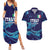 Custom Italy Rugby Couples Matching Summer Maxi Dress and Hawaiian Shirt Gli Azzurri Flame Pattern