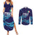 Custom Italy Rugby Couples Matching Summer Maxi Dress and Long Sleeve Button Shirt Gli Azzurri Flame Pattern