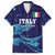 Custom Italy Rugby Family Matching Long Sleeve Bodycon Dress and Hawaiian Shirt Gli Azzurri Flame Pattern - Wonder Print Shop