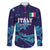 Custom Italy Rugby Family Matching Long Sleeve Bodycon Dress and Hawaiian Shirt Gli Azzurri Flame Pattern - Wonder Print Shop