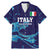 Custom Italy Rugby Family Matching Mermaid Dress and Hawaiian Shirt Gli Azzurri Flame Pattern - Wonder Print Shop