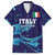 Custom Italy Rugby Family Matching Off The Shoulder Long Sleeve Dress and Hawaiian Shirt Gli Azzurri Flame Pattern