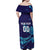 Custom Italy Rugby Family Matching Off Shoulder Maxi Dress and Hawaiian Shirt Gli Azzurri Flame Pattern - Wonder Print Shop