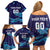 Custom Italy Rugby Family Matching Off Shoulder Short Dress and Hawaiian Shirt Gli Azzurri Flame Pattern - Wonder Print Shop