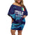 Custom Italy Rugby Family Matching Off Shoulder Short Dress and Hawaiian Shirt Gli Azzurri Flame Pattern - Wonder Print Shop