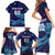 Custom Italy Rugby Family Matching Short Sleeve Bodycon Dress and Hawaiian Shirt Gli Azzurri Flame Pattern - Wonder Print Shop