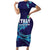 Custom Italy Rugby Family Matching Short Sleeve Bodycon Dress and Hawaiian Shirt Gli Azzurri Flame Pattern - Wonder Print Shop