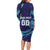 Custom Italy Rugby Long Sleeve Bodycon Dress Gli Azzurri Flame Pattern - Wonder Print Shop