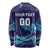 Custom Italy Rugby Long Sleeve Shirt Gli Azzurri Flame Pattern - Wonder Print Shop