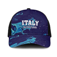 Custom Italy Rugby Mesh Trucker Cap Gli Azzurri Flame Pattern - Wonder Print Shop
