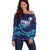 Custom Italy Rugby Off Shoulder Sweater Gli Azzurri Flame Pattern