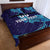 Custom Italy Rugby Quilt Bed Set Gli Azzurri Flame Pattern