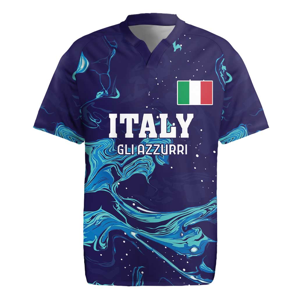 Custom Italy Rugby Rugby Jersey Gli Azzurri Flame Pattern