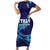 Custom Italy Rugby Short Sleeve Bodycon Dress Gli Azzurri Flame Pattern