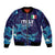 Custom Italy Rugby Sleeve Zip Bomber Jacket Gli Azzurri Flame Pattern