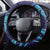 Italy Rugby Steering Wheel Cover Gli Azzurri Flame Pattern