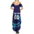 Custom Italy Rugby Summer Maxi Dress Gli Azzurri Flame Pattern