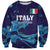 Custom Italy Rugby Sweatshirt Gli Azzurri Flame Pattern