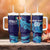 Custom Italy Rugby Tumbler With Handle Gli Azzurri Flame Pattern