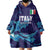 Custom Italy Rugby Wearable Blanket Hoodie Gli Azzurri Flame Pattern - Wonder Print Shop