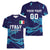 Custom Italy Rugby Women V-Neck T-Shirt Gli Azzurri Flame Pattern