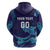 Custom Italy Rugby Zip Hoodie Gli Azzurri Flame Pattern