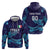 Custom Italy Rugby Zip Hoodie Gli Azzurri Flame Pattern