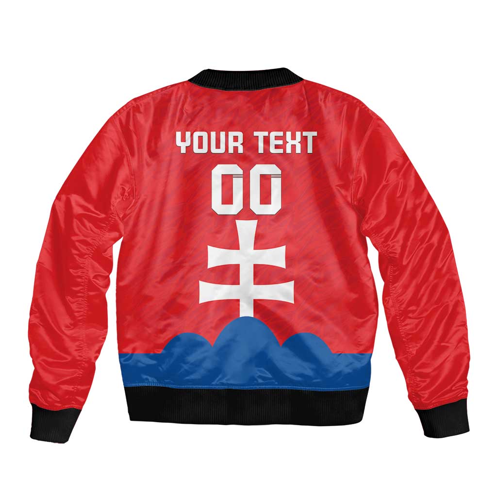 Custom Slovakia Football Bomber Jacket Come On Sokoli