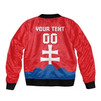 Custom Slovakia Football Bomber Jacket Come On Sokoli