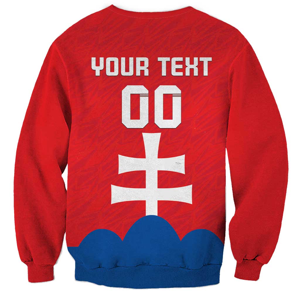 Red unisex football sweatshirt with back text YOUR TEKST and crest number 00